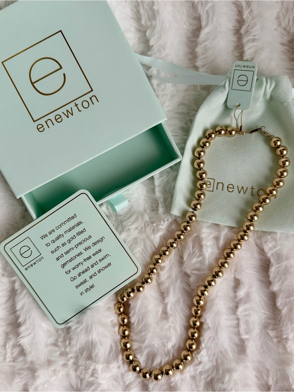 Enewton 8mm 14k Gold Filled Bead Necklace, 17" Long NEW! 🤩💓🤩